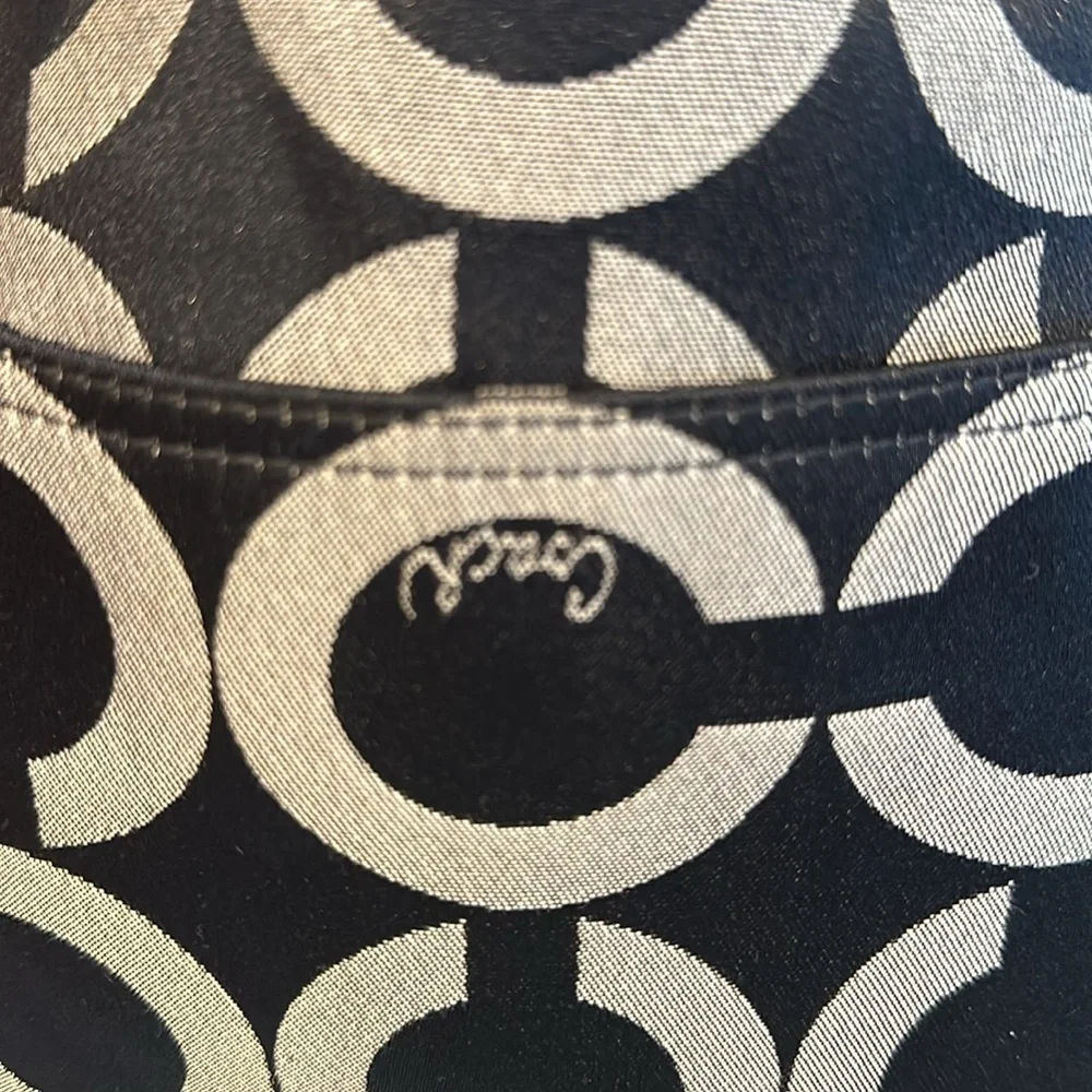 Coach black and gray monogram shoulder bag